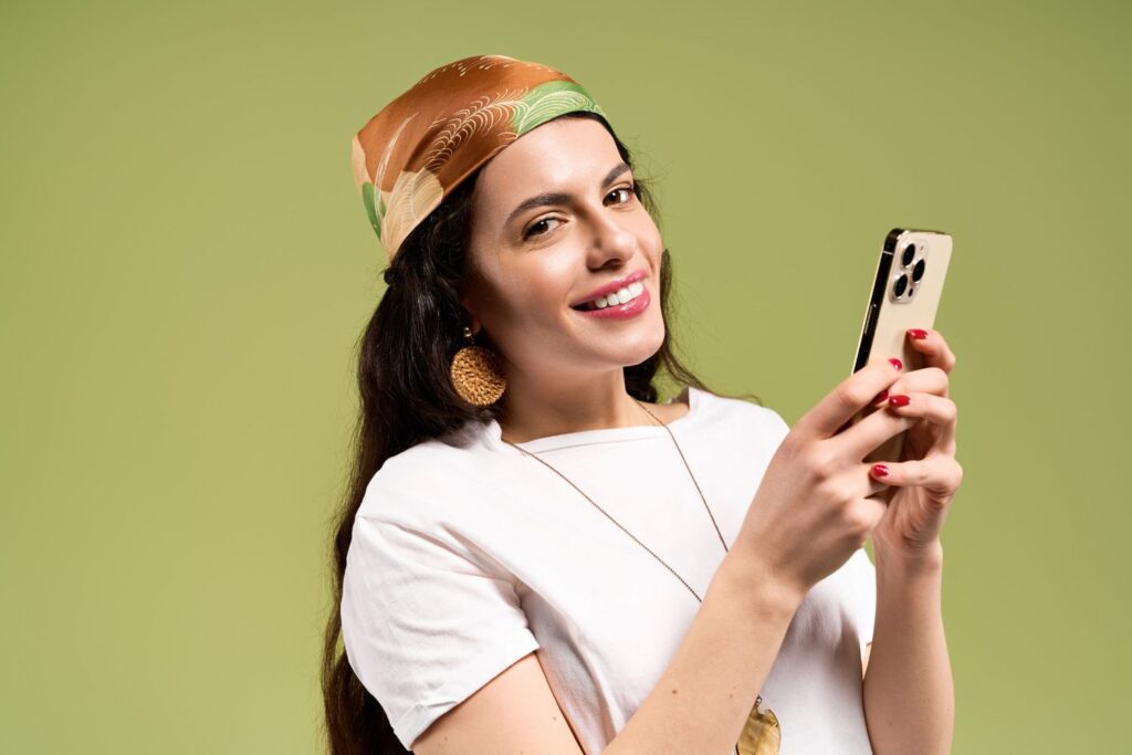 Creator using a smartphone